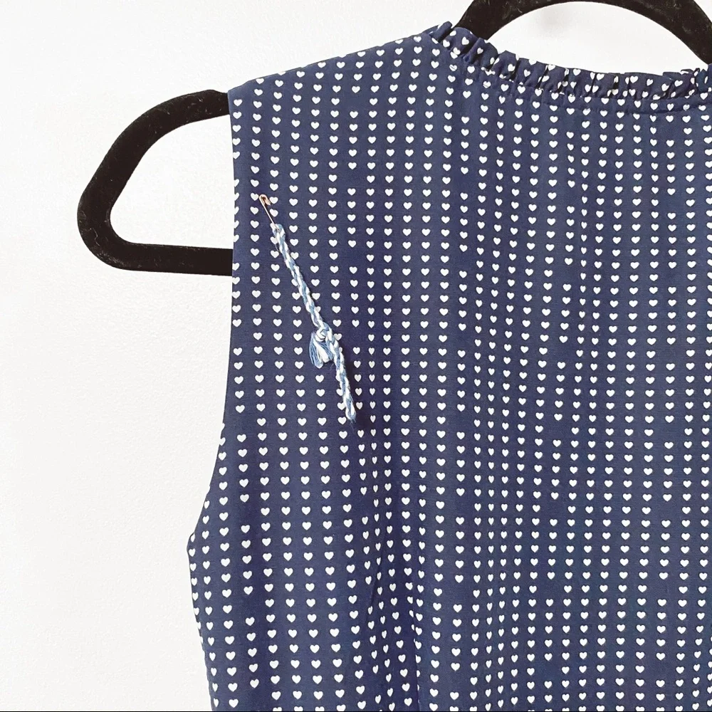 Draper James Heart Dots Tiered Dress Nassau Navy 0 - Picture 6 of 13